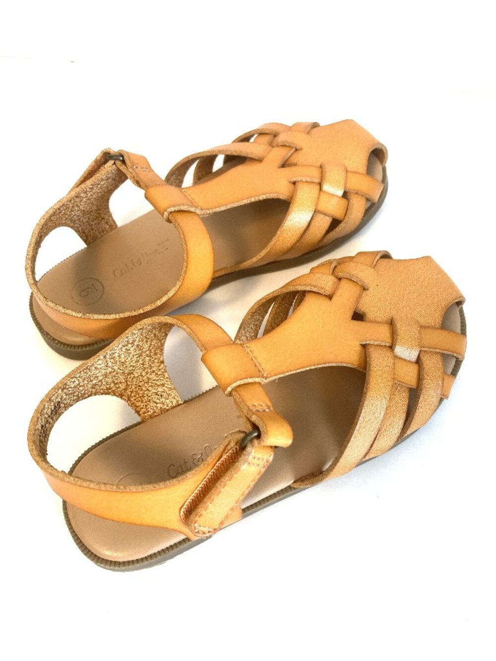 Cat & Jack Toddler Girls' Ella Ankle Mustard Colored Strap Sandals Size 9
